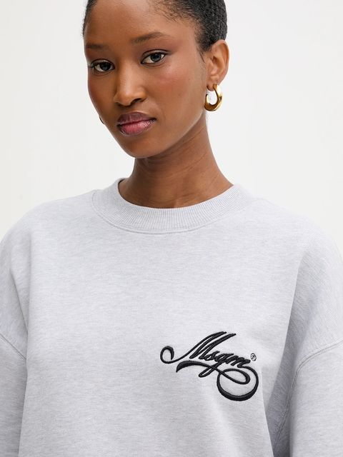 MSGM bluza bawełniana damska kolor szary z aplikacją 3941MDM80.257793