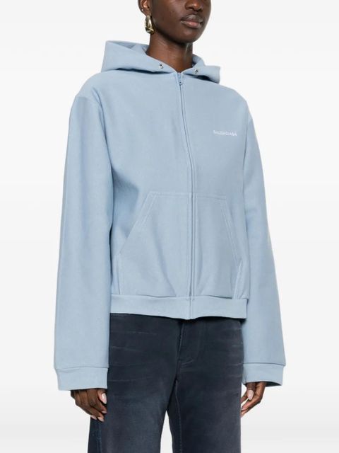 Balenciaga zip cotton hoodie - Blue - zdjęcie produktu nr 2