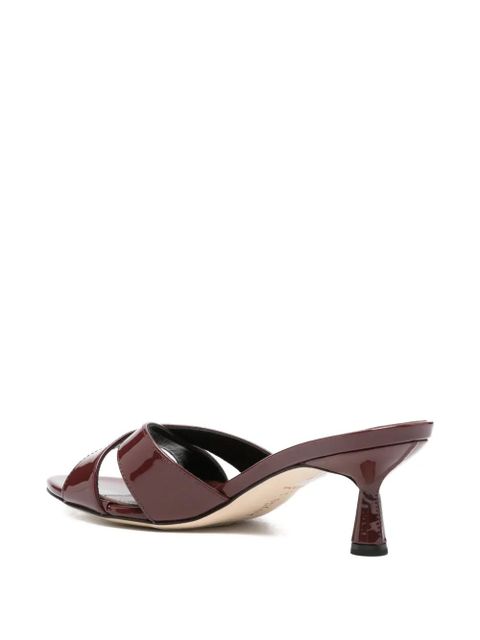 Aeyde cross-over patent-finish sandals - Red