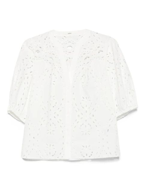 Ba&Sh Beatrice eyelet-embroidered puff-sleeve top - Neutrals - zdjęcie produktu nr 1