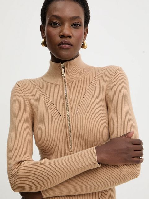 Guess sukienka HARLEY kolor beżowy mini dopasowana W5BK45 Z0572 - zdjęcie produktu nr 2