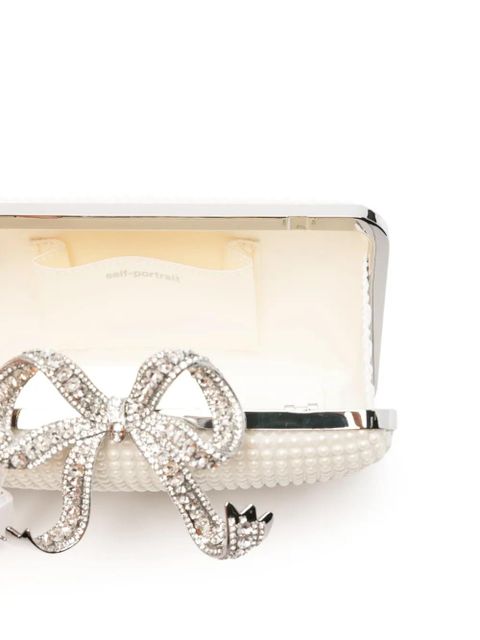 Self-Portrait Pearl Box clutch bag - White - zdjęcie produktu nr 2