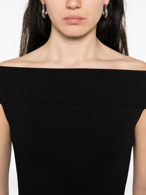 Givenchy off-shoulder ribbed top - Black - zdjęcie produktu nr 2