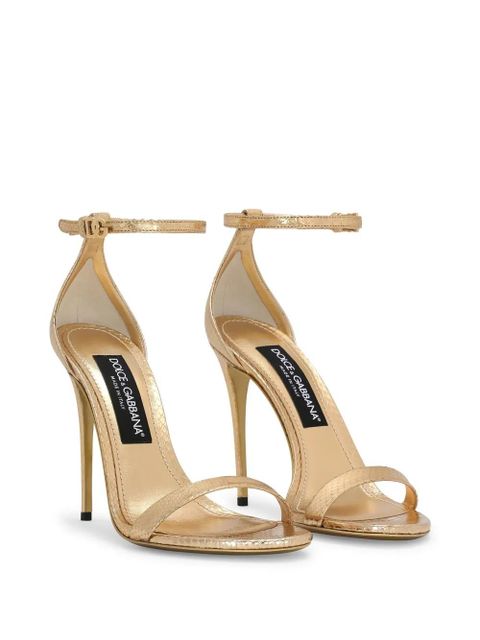 Dolce & Gabbana 105mm Keira leather sandals - Gold - zdjęcie produktu nr 2