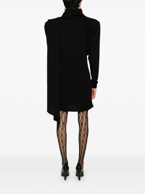Saint Laurent hooded wool dress - Black