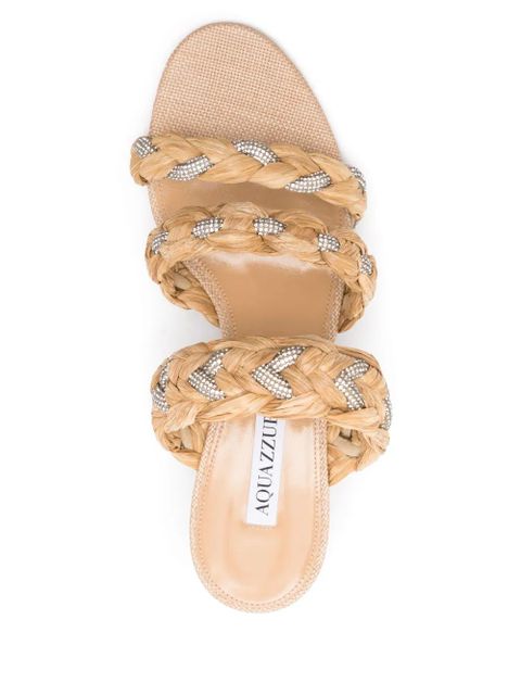 Aquazzura 50mm Costiera Crystal sandals - Neutrals