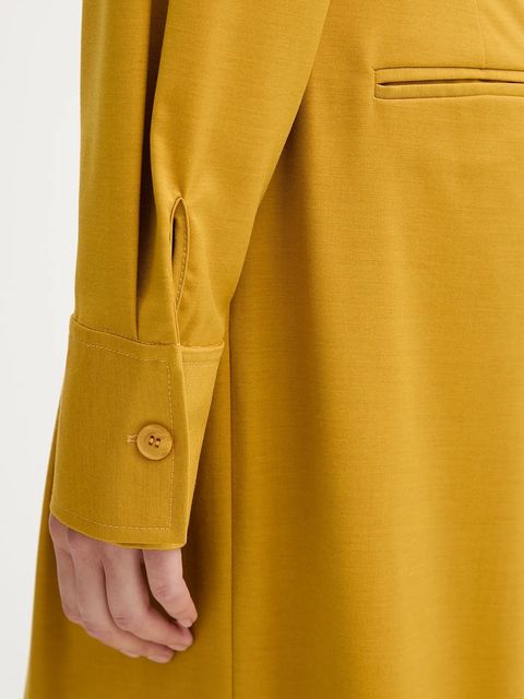 ISABELLE BLANCHE koszula z wełną damska kolor żółty regular z kołnierzykiem klasycznym IS25FW-C037-T002