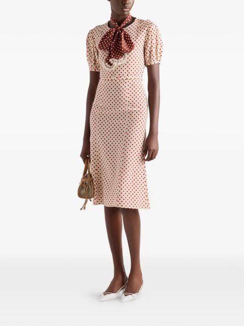 Prada polka-dot marocain dress - Neutrals - zdjęcie produktu nr 2