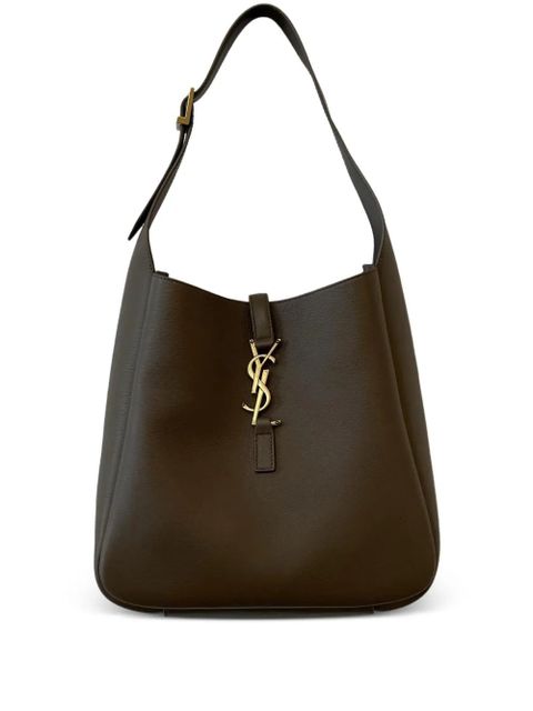 Saint Laurent logo-plaque shoulder bag - Brown - zdjęcie produktu nr 1