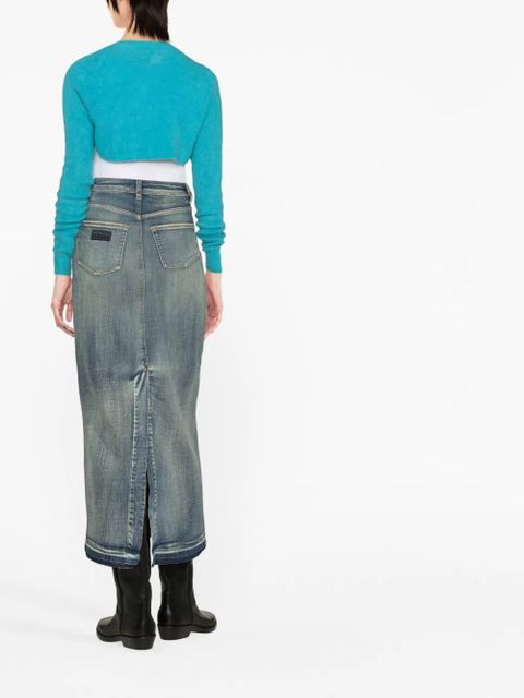 GANNI knitted cropped bolero - Blue - zdjęcie produktu nr 2