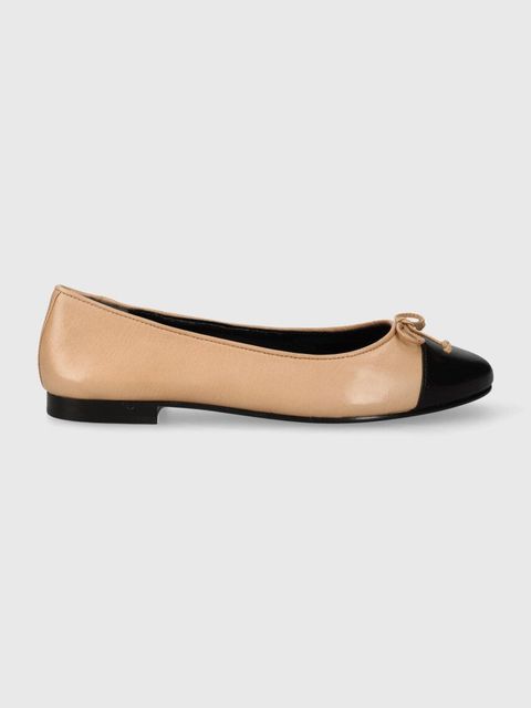 Tory Burch baleriny skórzane CAP-TOE BALLET kolor beżowy 154513-200