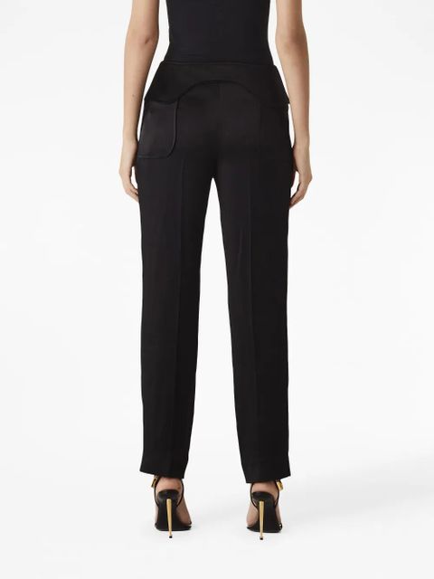 TOM FORD pressed-crease tapered-leg trousers - Black
