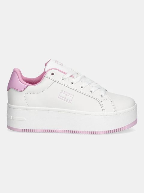 Tommy Jeans sneakersy skórzane TJW FLATFORM PATENT SNEAKER damskie kolor biały EN0EN02864 - zdjęcie produktu nr 2