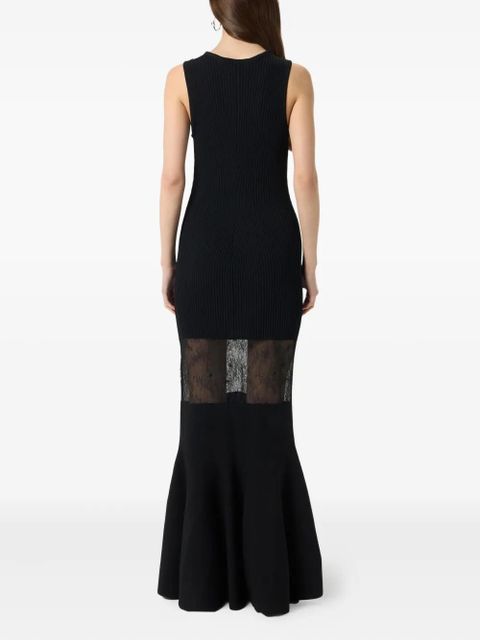Blumarine lace-panelled sleeveless gown - Black