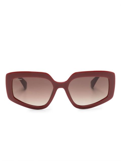 Max Mara Eyewear logo-plaque square-frame sunglasses - Red - zdjęcie produktu nr 1