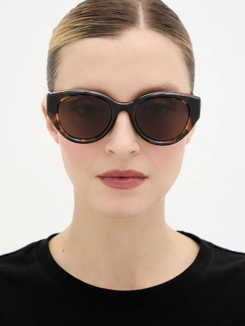 Gucci okulary przeciwsłoneczne damskie kolor brązowy GG1976SK