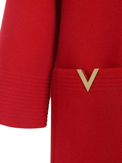Valentino Garavani button-fastening wool coat - Red