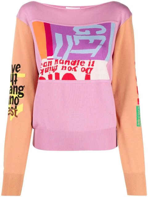 Chloé intarsia-knit colour-block jumper - Pink - zdjęcie produktu nr 1
