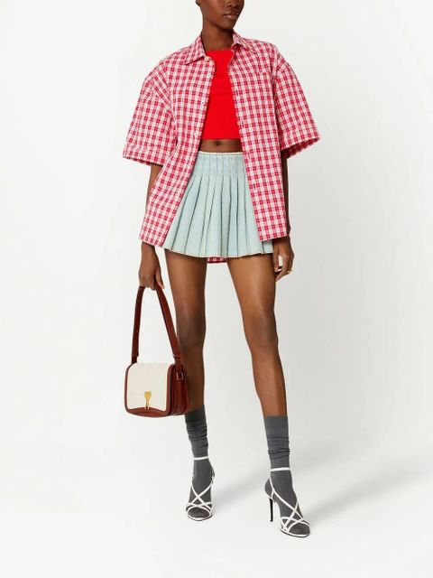 AMI Paris logo-plaque shoulder bag - Brown