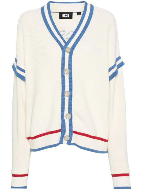 GCDS logo-patch cotton cardigan - White - zdjęcie produktu nr 1
