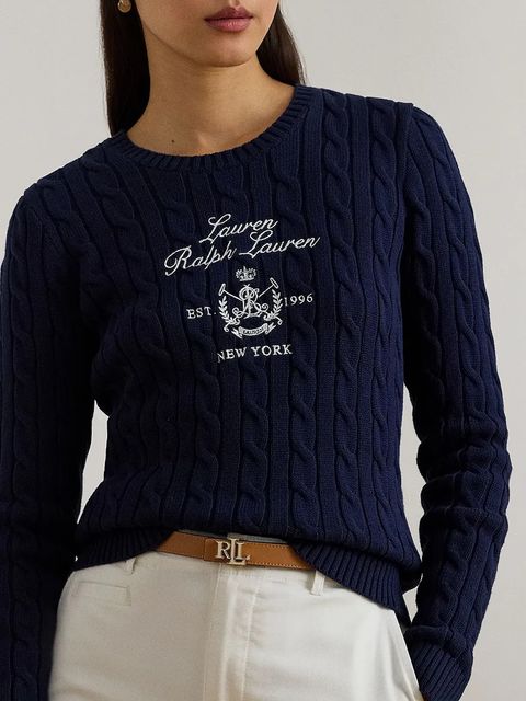 Lauren Ralph Lauren sweter bawełniany damskie kolor granatowy 200P03508