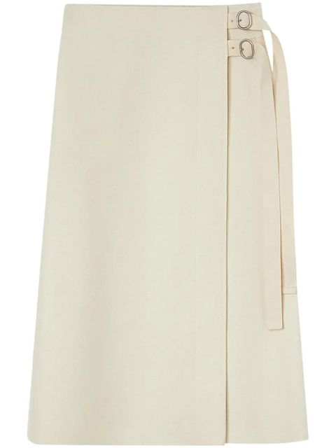 Jil Sander wrap-design wool midi skirt - White - zdjęcie produktu nr 1