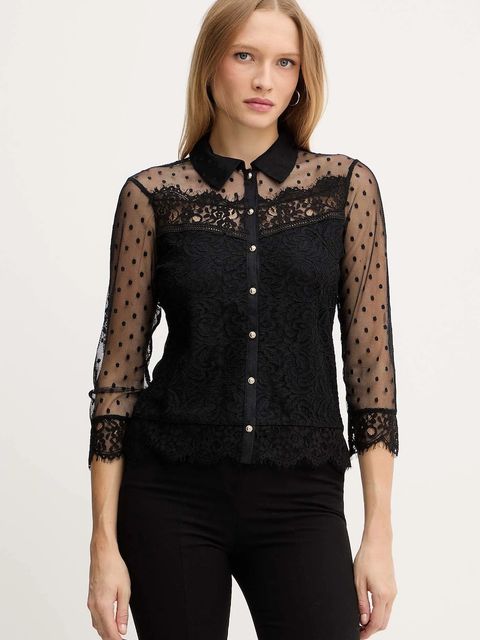 Morgan koszula damska kolor czarny regular z kołnierzykiem klasycznym TEREZA - zdjęcie produktu nr 1