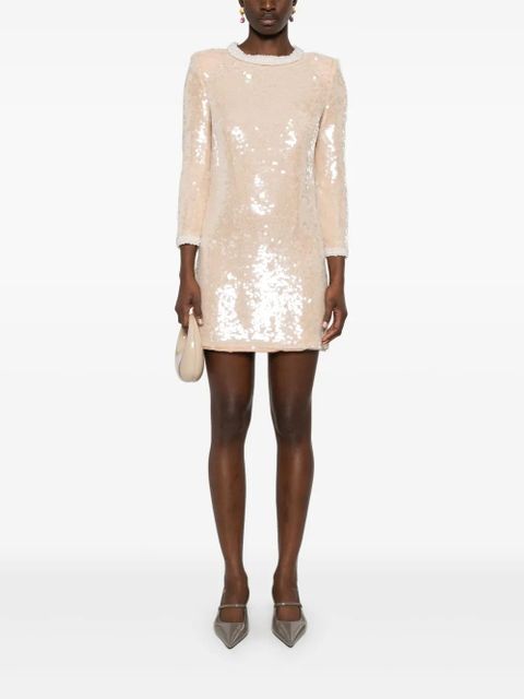 Self-Portrait sequin pearl-trim mini dress - Neutrals - zdjęcie produktu nr 2