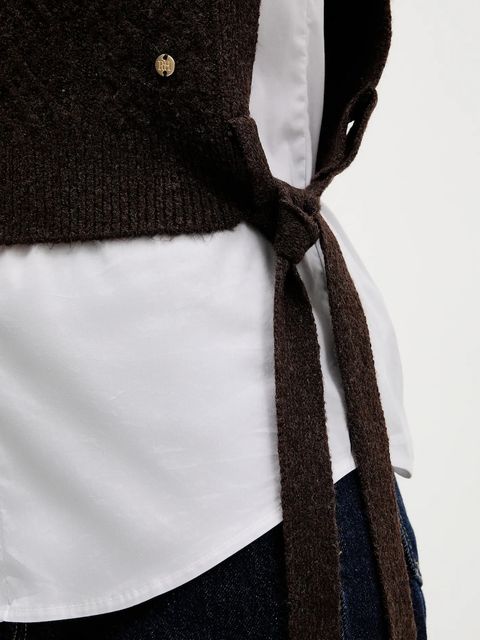 Pedro del Hierro kamizelka damski kolor brązowy lekki 4962459