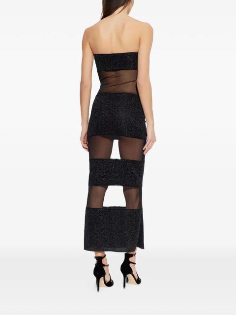 Oséree sheer-panel strapless maxi dress - Black