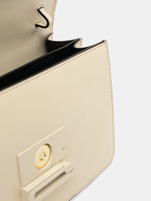 Victoria Beckham torebka skórzana kolor beżowy B325AAC006641A