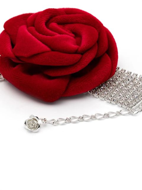 Magda Butrym velvet rose choker - Silver