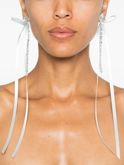 Simone Rocha bow-detailed earrings - White - zdjęcie produktu nr 2