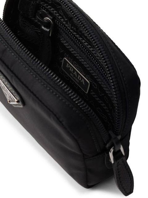 Prada logo-triangle make-up bag - Black