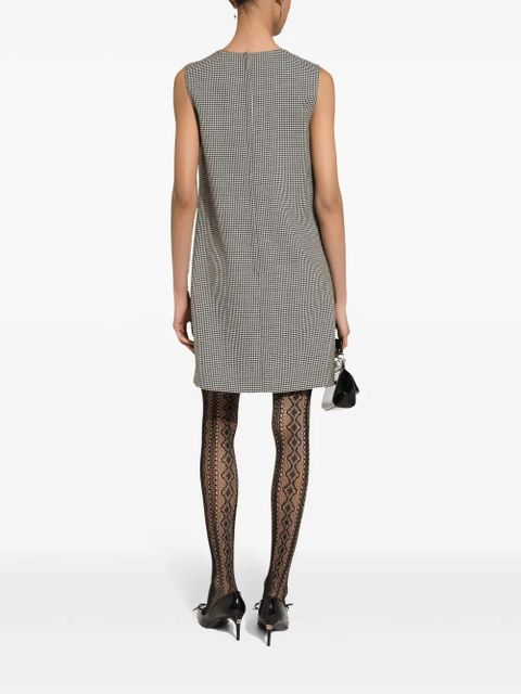Dolce & Gabbana houndstooth-pattern wool dress - Brown