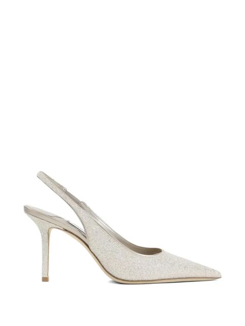 Jimmy Choo Love metallic leather heeled pumps - Silver - zdjęcie produktu nr 1