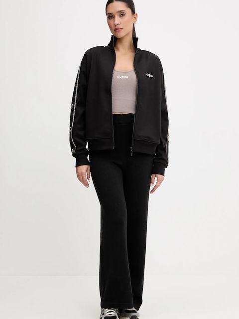 Guess bluza OCTAVIA damska kolor czarny z kapturem z aplikacją V5BQ15 KCX22 - zdjęcie produktu nr 2