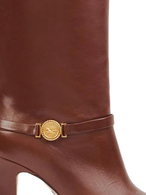 Chloé 85mm Eve medallion-detail boots - Brown