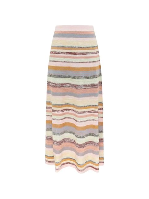ZIMMERMANN Luna Mouline striped midi skirt - Pink - zdjęcie produktu nr 1