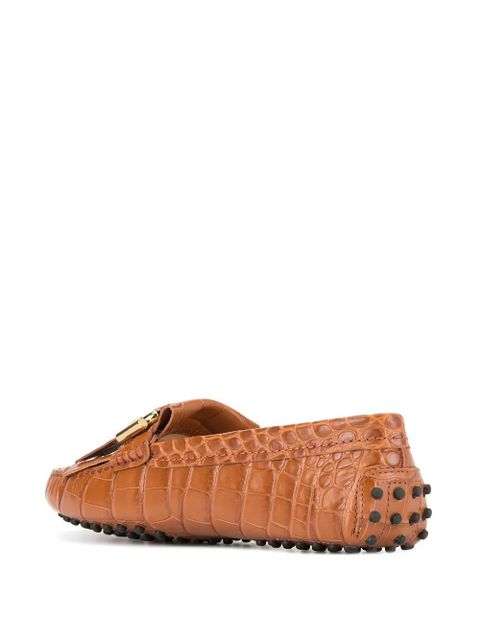 Tod's crocodile effect Double-T loafers - Brown - zdjęcie produktu nr 2