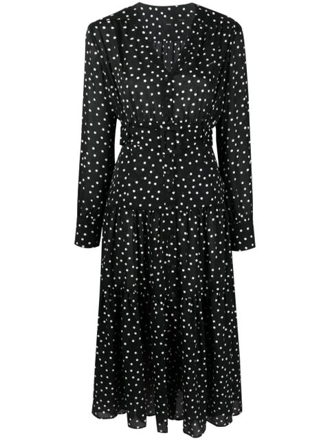 PINKO polka-dot-print belted midi dress - Black - zdjęcie produktu nr 1