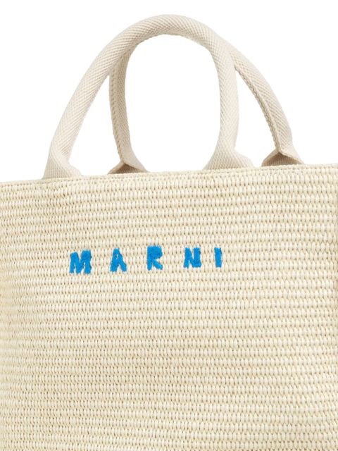 Marni small raffia tote bag - Neutrals