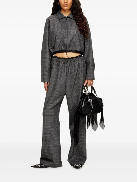Diesel checked cropped jacket - Black