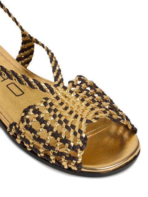 ETRO woven flat sandals - Gold