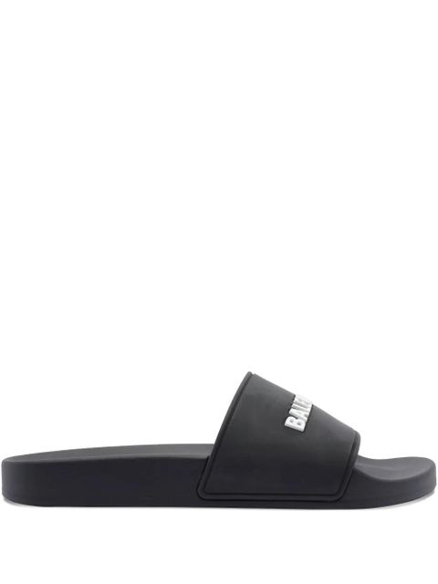 Balenciaga logo-embossed pool slides - Black - zdjęcie produktu nr 1