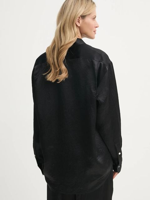 Filippa K koszula damska kolor czarny relaxed z kołnierzykiem klasycznym 31327