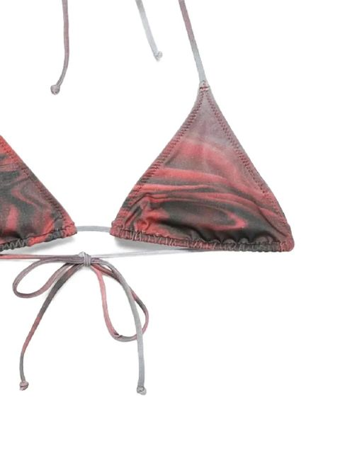 Jean Paul Gaultier Blurry Roses bikini top - Red