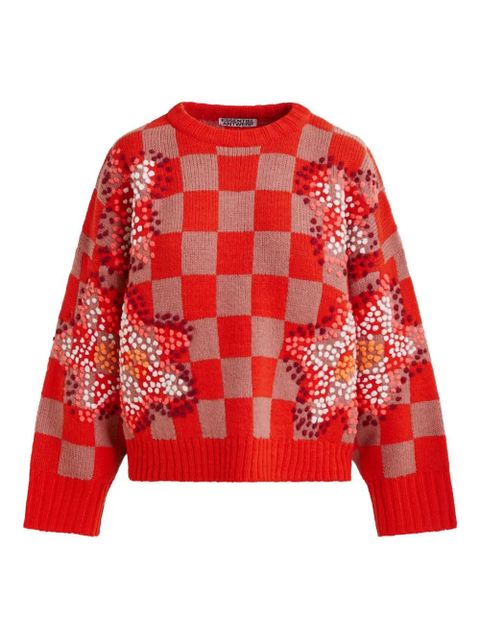 Essentiel Antwerp Inter checkerboard sweater - Red - zdjęcie produktu nr 1