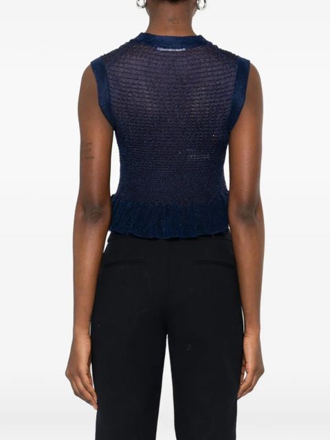 Cecilie Bahnsen ruffled knit top - Blue