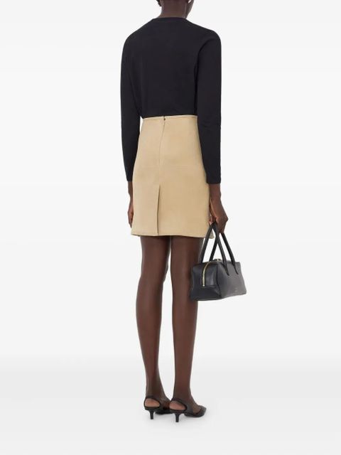LouLou de Saison Engel suede pencil mini skirt - Neutrals
